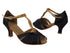 SERA2707 Black Satin_F_B_78 Brown Satin_T Strap with 2.5" Heel (2040) in the photo