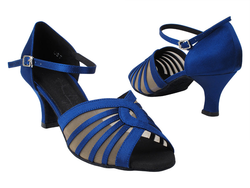 SERA2719 114 Dark Blue Satin_Flesh Mesh with 2040_2.5 inch Heel in the photo