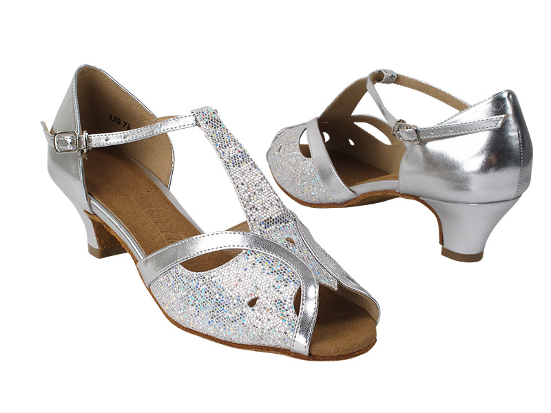 SERA2800 53 Silver Scale_61 Silver PU_H with 5028_1.2&quot; Cuban Heel in the photo