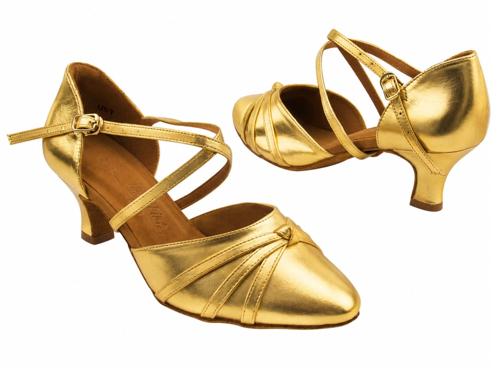 SERA3520 Shiny Gold Leather with 2.5" Heel (2040) in the photo