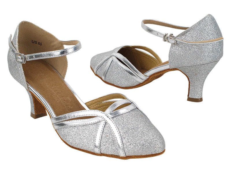 SERA3540 10 Silver Stardust_61 Silver PU Trim with 2.5&quot; Heel (2040) in the photo