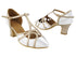 SERA3541 White Satin_191 Light Gold PU Trim_H with 2.2" Thick Cuban Heel (318) in the photo