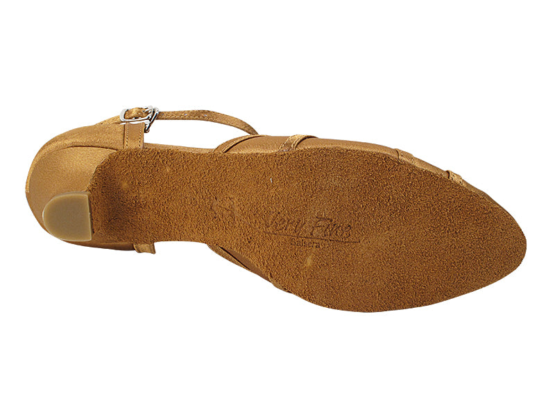 SERA3541 Brown Satin with (5028) 1.2" Cuban Heel in the photo
