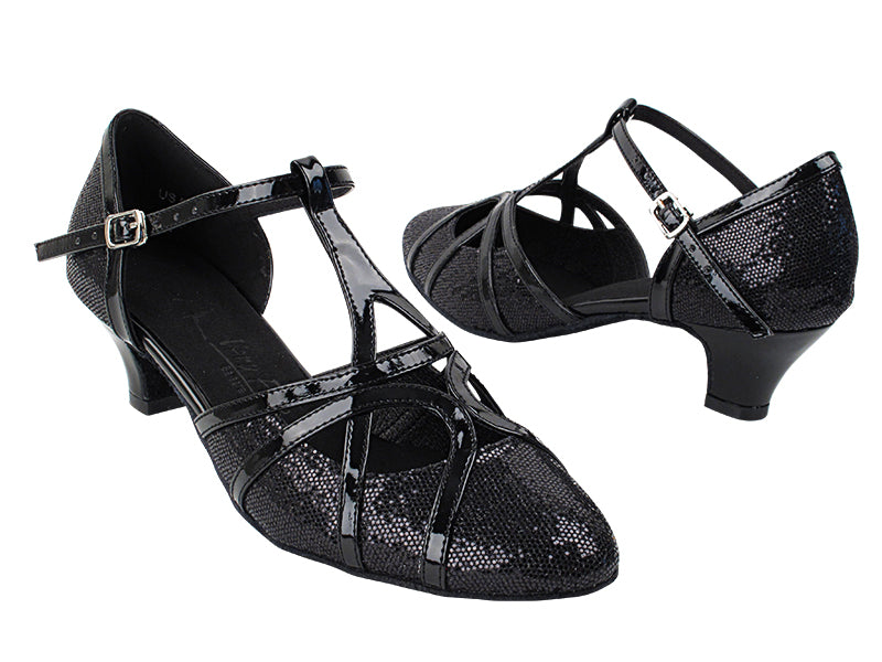 SERA3541 Black Scale &amp; Patent Trim with (5028) 1.2&quot; Cuban Heel in the photo