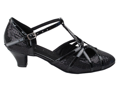 SERA3541 Black Scale &amp; Patent Trim with (5028) 1.2&quot; Cuban Heel in the photo