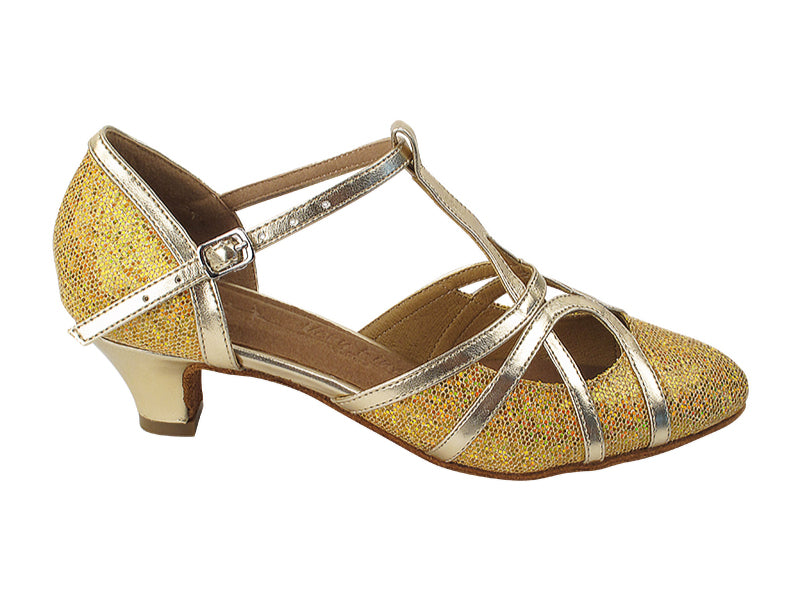 SERA3541 Gold Scale &amp; Gold Trim   with (5028) 1.2&quot; Cuban Heel in the photo