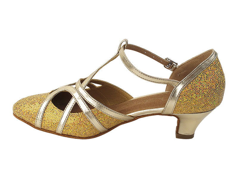 SERA3541 Gold Scale &amp; Gold Trim   with (5028) 1.2&quot; Cuban Heel in the photo