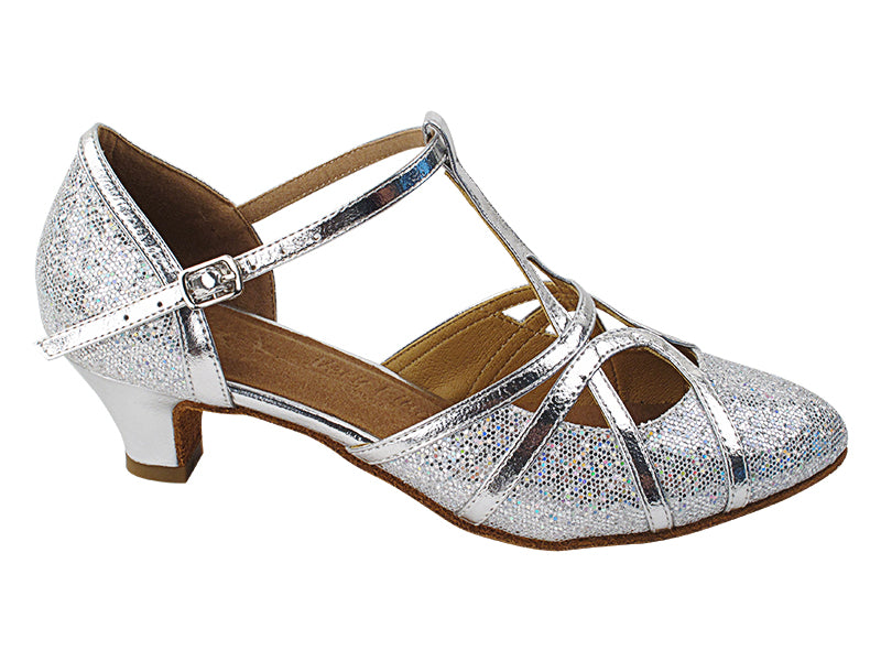 SERA3541 Silver Scale &amp; Silver Trim with (5028) 1.2&quot; Cuban Heel in the photo