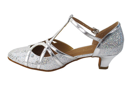 SERA3541 Silver Scale &amp; Silver Trim with (5028) 1.2&quot; Cuban Heel in the photo