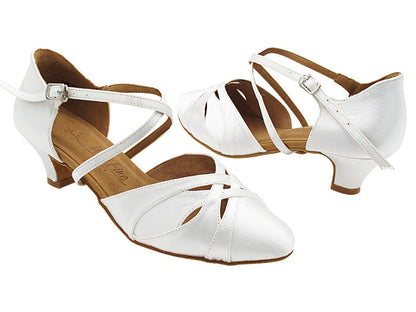 SERA3542X White Satin with 1.2&quot; Cuban Heel (CI) in the photo