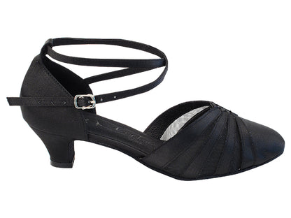SERA3543 Black Satin_Black Mesh with (5028) 1.2" Cuban Heel in the photo