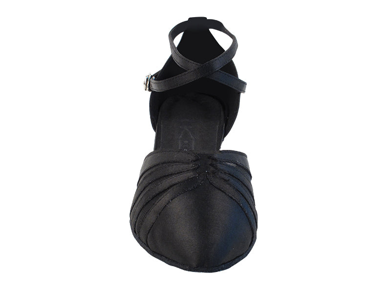 SERA3543 Black Satin_Black Mesh with (5028) 1.2" Cuban Heel in the photo