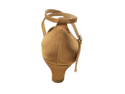 SERA3543 Brown Satin with (5028) 1.2" Cuban Heel in the photo