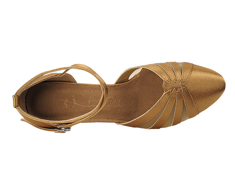 SERA3543 Brown Satin with (5028) 1.2" Cuban Heel in the photo