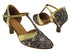 SERA3551 258 Flesh Black Lace & 062 Gold Leather Trim with 2.5" Heel (2040) in the photo