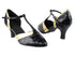 SERA3551 Black Croc & Gold Trim with 2.5" low heel in the photo