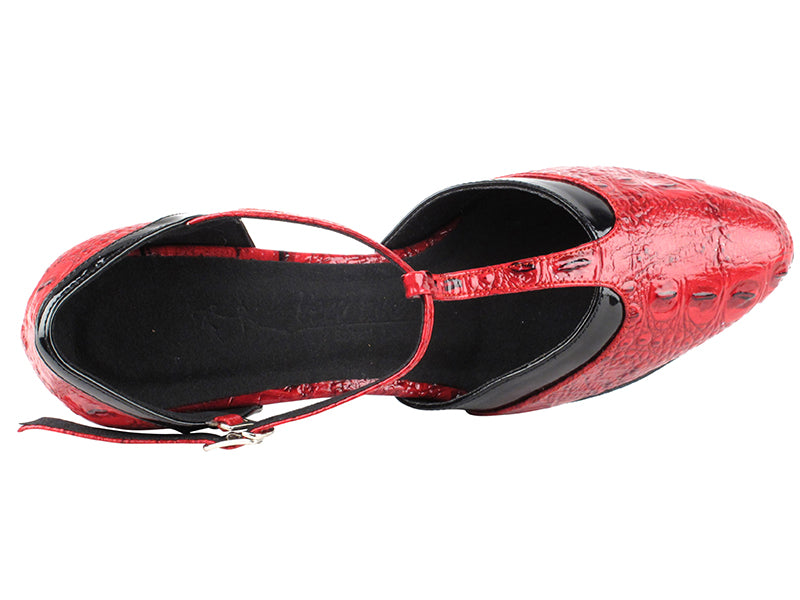 SERA3551 Red Croc &amp; Black Trim