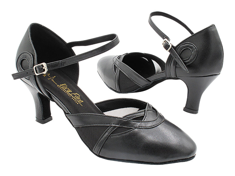 SERA3630 Black Leather &amp; Black Mesh with 2.5&quot; Heel (2040) in the photo