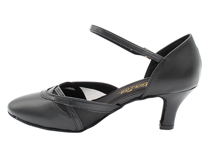 SERA3630 Black Leather &amp; Black Mesh with 2.5&quot; Heel (2040) in the photo