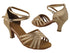 SERA3693 Light Brown Satin with (2040) 2.5" low heel in the photo