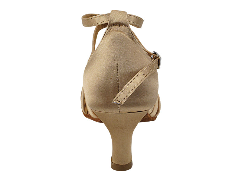 SERA3693 Light Brown Satin with (2040) 2.5" low heel in the photo