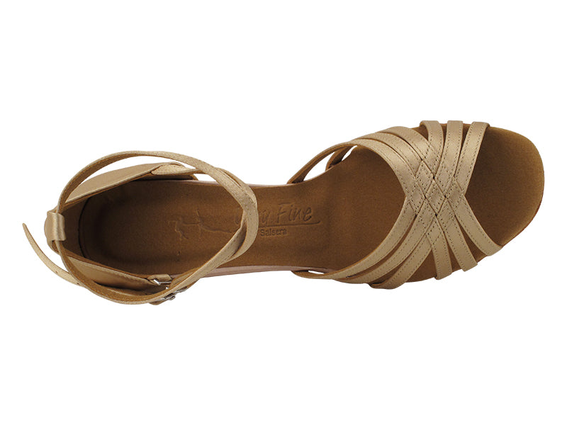 SERA3693 Light Brown Satin with (2040) 2.5" low heel in the photo
