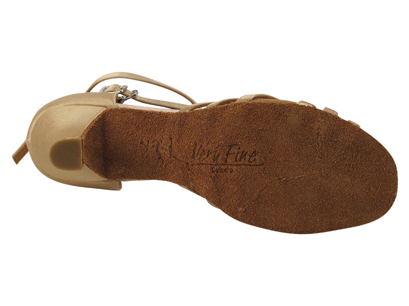 SERA3693 Light Brown Satin with (2040) 2.5" low heel in the photo