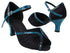 SERA3830 83 Black Satin_234 Turquoise Crocodile Trim_H with 2040_2.5 inch Heel in the photo