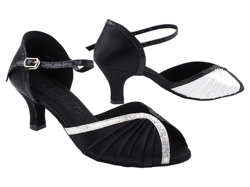 SERA3830 Black Satin_O_B_Silver Scale_OT_White Satin_I_Black Scale_IT_S with 2.5&quot; Heel (2040) in the photo