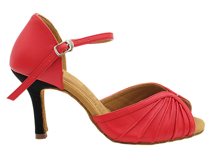 SERA3830 Red Leather with Black Oxford Nubuck Heel with (6646) 3 INCH SLIM HEEL in the photo