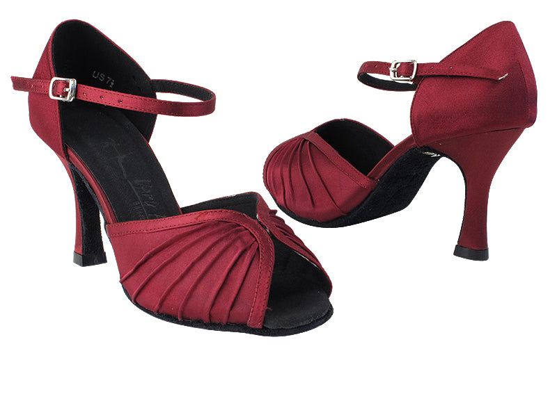 SERA3830 122 Burgundy Satin_122 Burgundy Satin Trim with 3.5&quot; TYG Heel in the photo