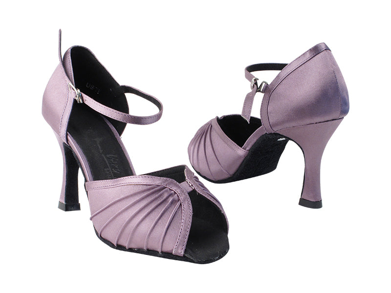 SERA3830 182 Lavendar Satin_Whole Shoes with 3&quot; heel in the photo