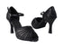 SERA3830 58 Black Scale_83 Black Satin Trim with 3" heel in the photo