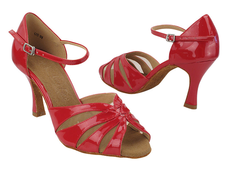 SERA3850 264 Red Patent_Flesh Mesh with 3&quot; Heel (5059) in the photo