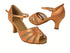 SERA3850 Tan Satin & Flesh Mesh with 2.5" Heel in the photo