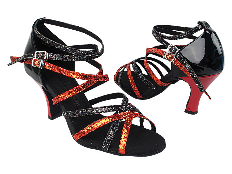 SERA5008 37 Red Sparkle_S_147 Black Silver Sparkle with 3&quot; Heel (6812) in the photo