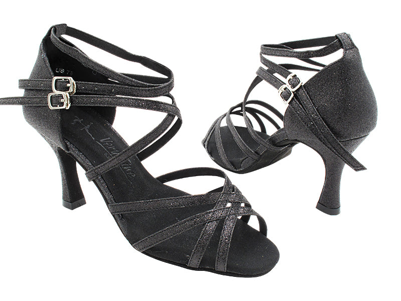 SERA5008 12 Black Stardust with 3&quot; Flare Heel (5059) in the photo