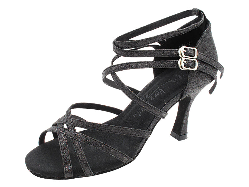 SERA5008 12 Black Stardust with 3&quot; Flare Heel (5059) in the photo