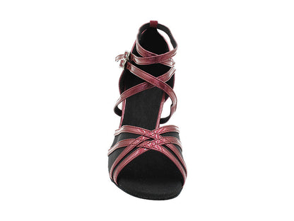 SERA5008 223 Pearl Dark Red Patent &amp; Black Mesh with 2&quot; Slim Heel (MTXZ) in the photo