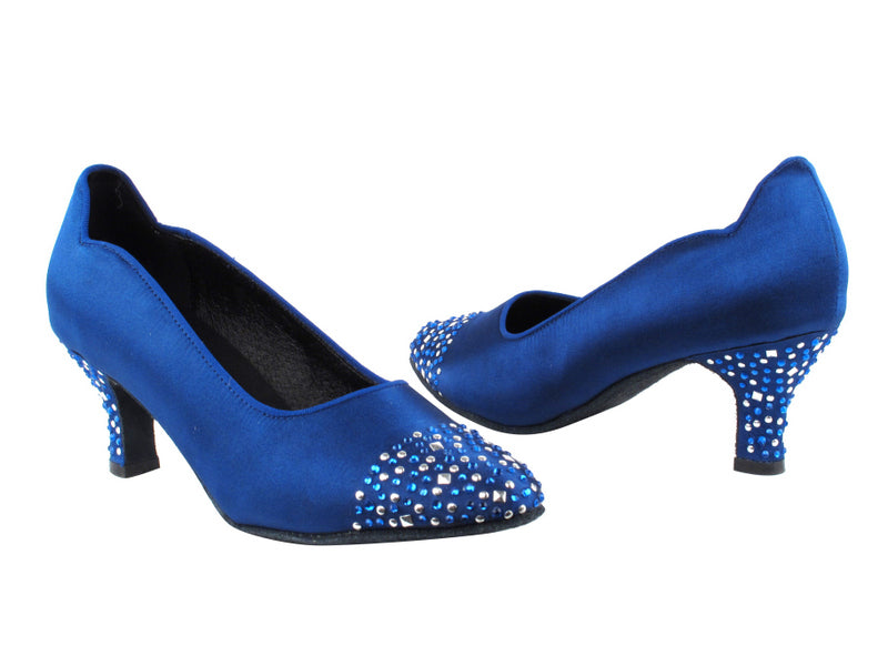 SERA5501 Blue Satin with 2.5&quot; low heel in the photo