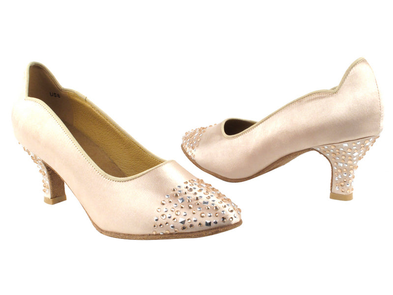 SERA5501 Flesh Satin with 2.5" low heel in the photo