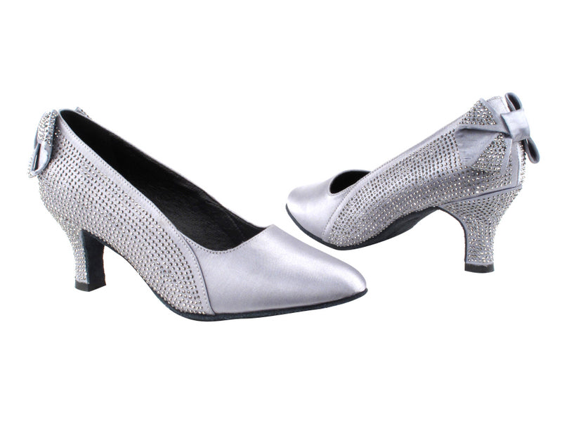 SERA5512 Grey Satin with 2.5&quot; low heel in the photo