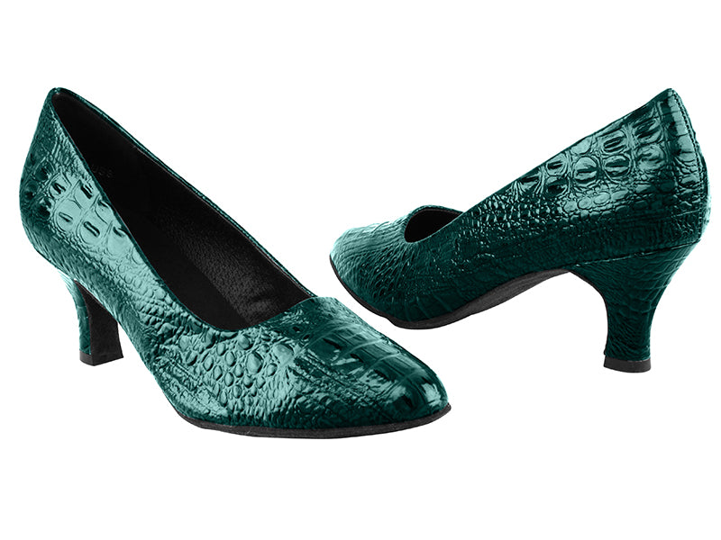 SERA5513 Turquoise Croc with 2.5&quot; low heel in the photo