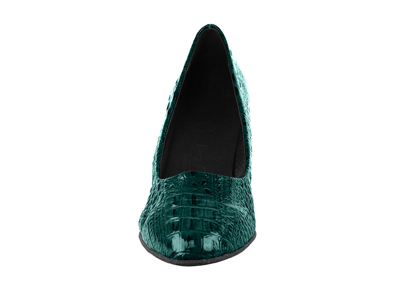 SERA5513 Turquoise Croc with 2.5&quot; low heel in the photo