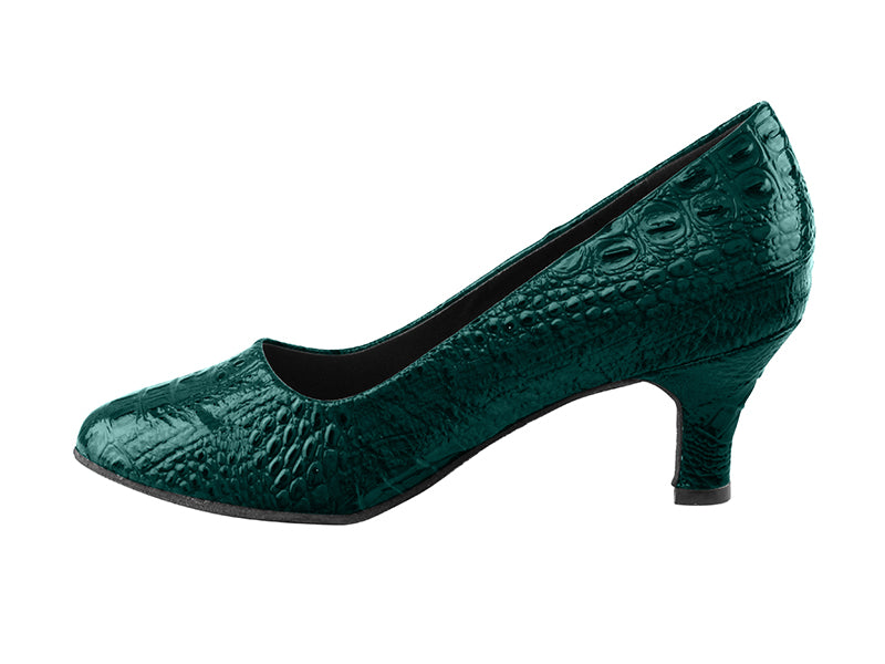 SERA5513 Turquoise Croc with 2.5&quot; low heel in the photo