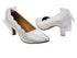 SERA5518 White Satin with 2.5" low heel in the photo