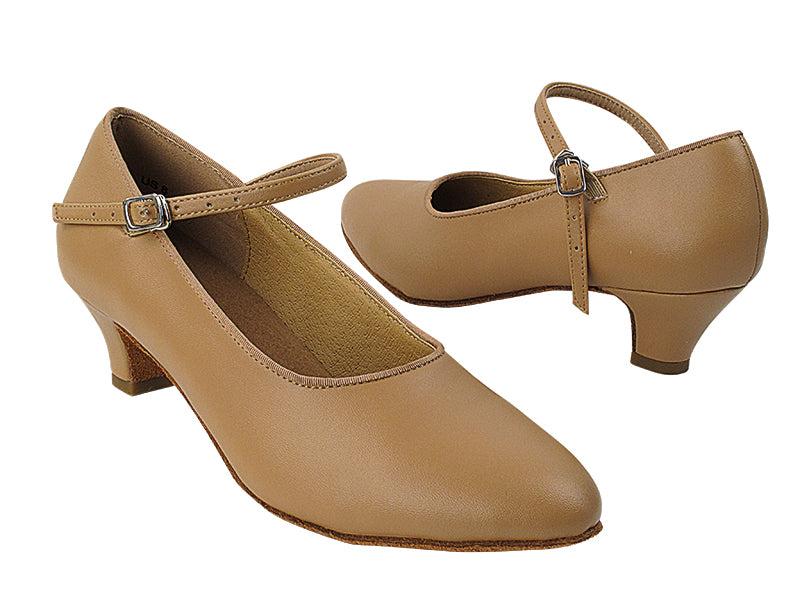 SERA5522 Beige Brown Leather with (5028) 1.2&quot; Cuban Heel in the photo