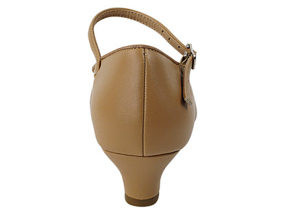 SERA5522 Beige Brown Leather with (5028) 1.2" Cuban Heel in the photo