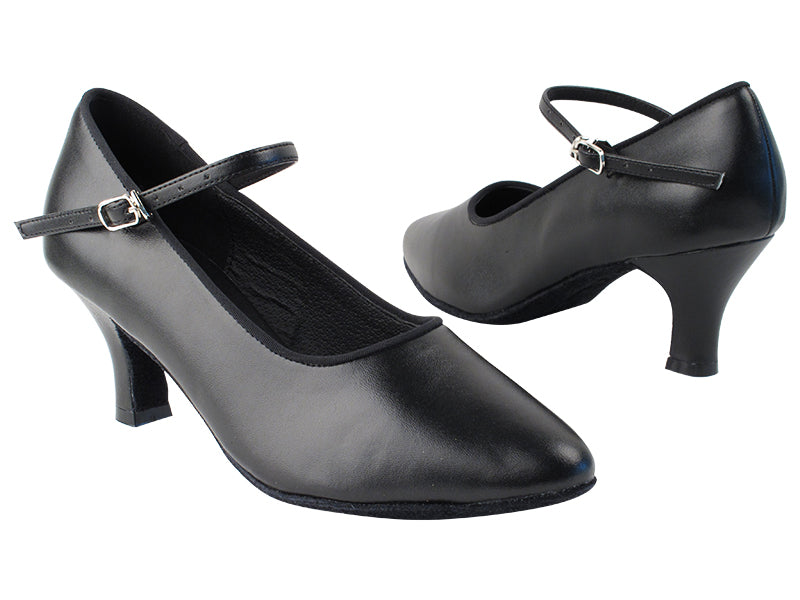 SERA5522 Black Leather with 2.5&quot; low heel in the photo