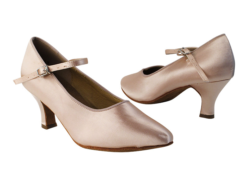 SERA5522 Flesh Satin with 2.5&quot; low heel in the photo